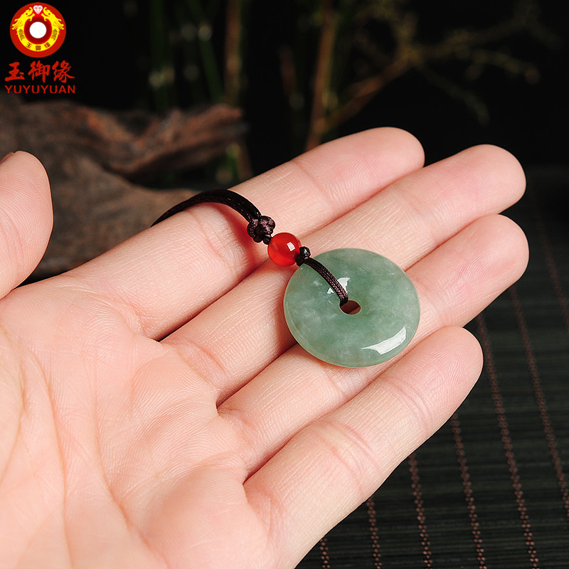 玉御缘   油青翡翠玉石平安扣吊坠翠玉玉石男女款宝宝玉佩挂件