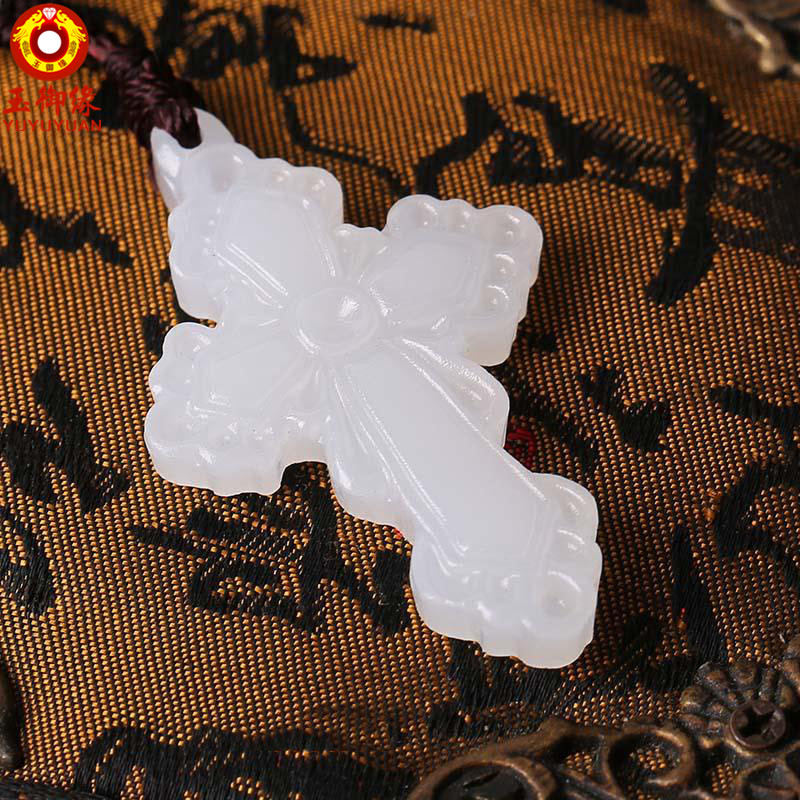 玉御缘 白玉玉石吊坠玉坠玉佩十字架男女款挂件玉石项链吊坠