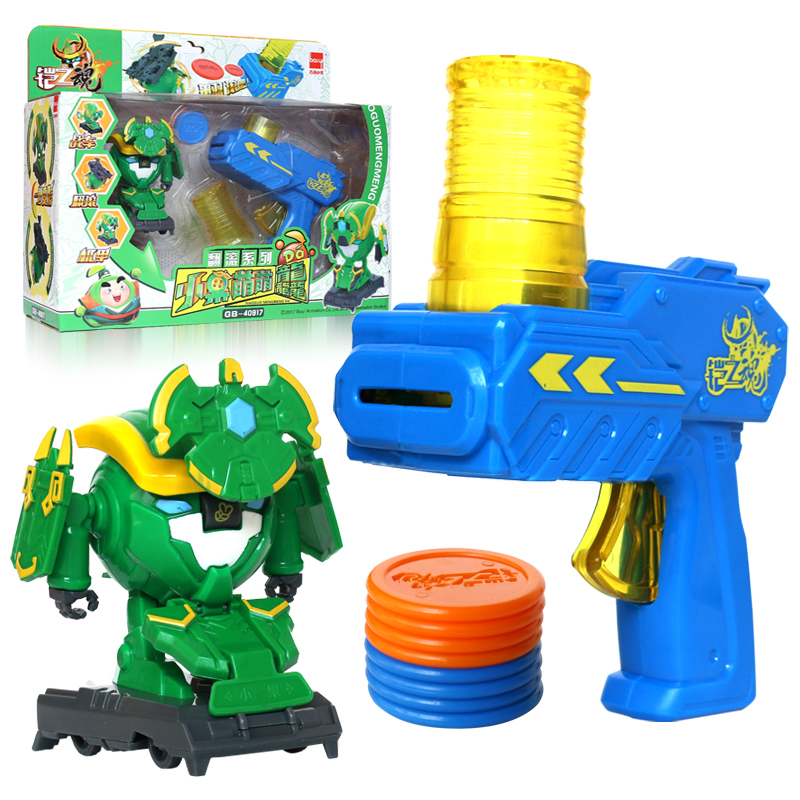 趣味童年果宝特攻铠之魂儿童动漫玩具变形机器人果宝特工射击翻滚对战