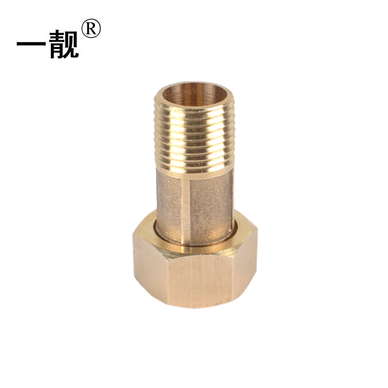 一靓黄铜加厚 变径水表活接头 内外丝铜活接直接 水管活接头 4分 水表