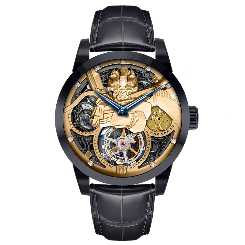 memorigin 万希泉陀飞轮腕表 机械表 变形金刚5系列 机芯刻字 大黄蜂