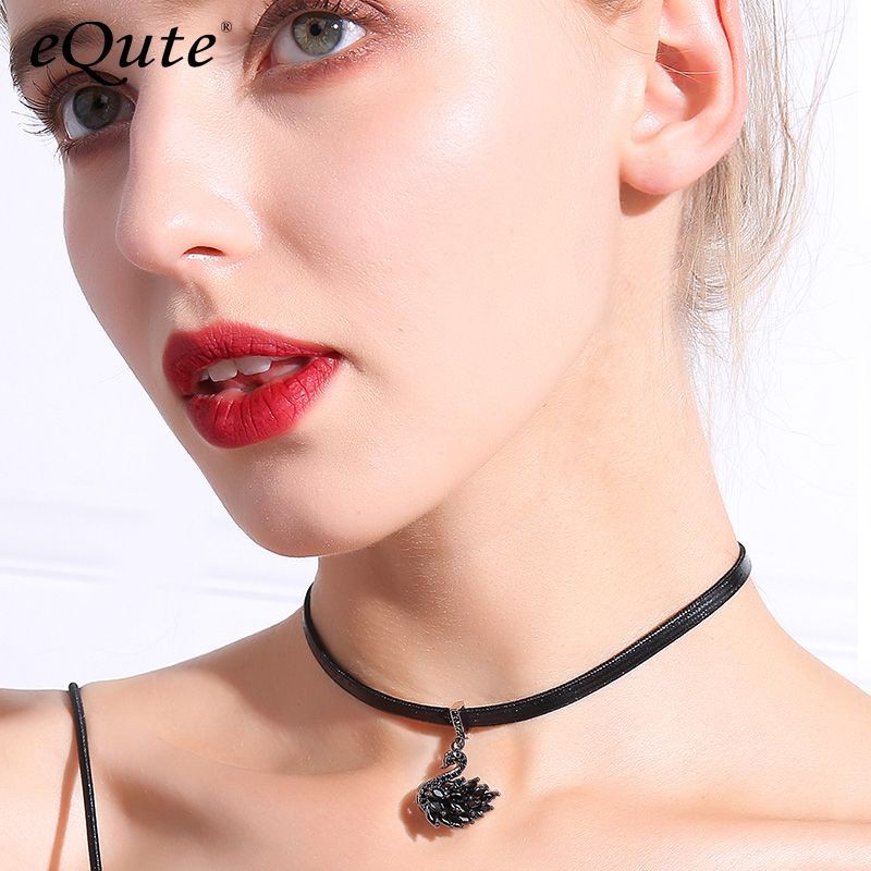 依特黑天鹅颈链女短款锁骨链简约chic项链韩国网红项圈脖子饰品choker