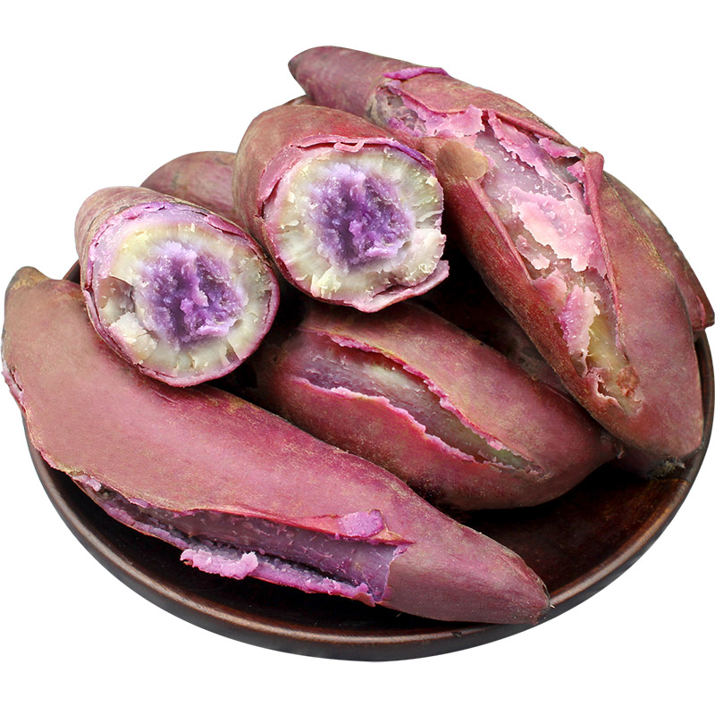 新鲜地瓜紫心红薯 冰淇淋紫薯 番薯一点红 花心小香薯 2500g（网红冰淇淋薯）