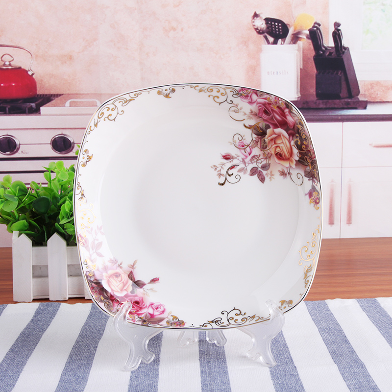 MS陶瓷碗碟盘勺品锅餐具自由搭配家用餐具永恒之心单只 8英寸锅边盘