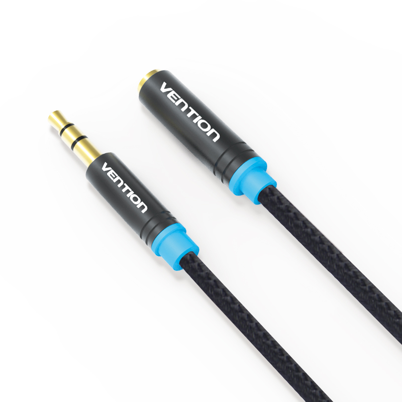 威迅（VENTION）3.5mm音频延长线 公对母耳机立体声连接线 车载AUX音频加长转换线 0.5米 黑色VAB-B06-B050-M