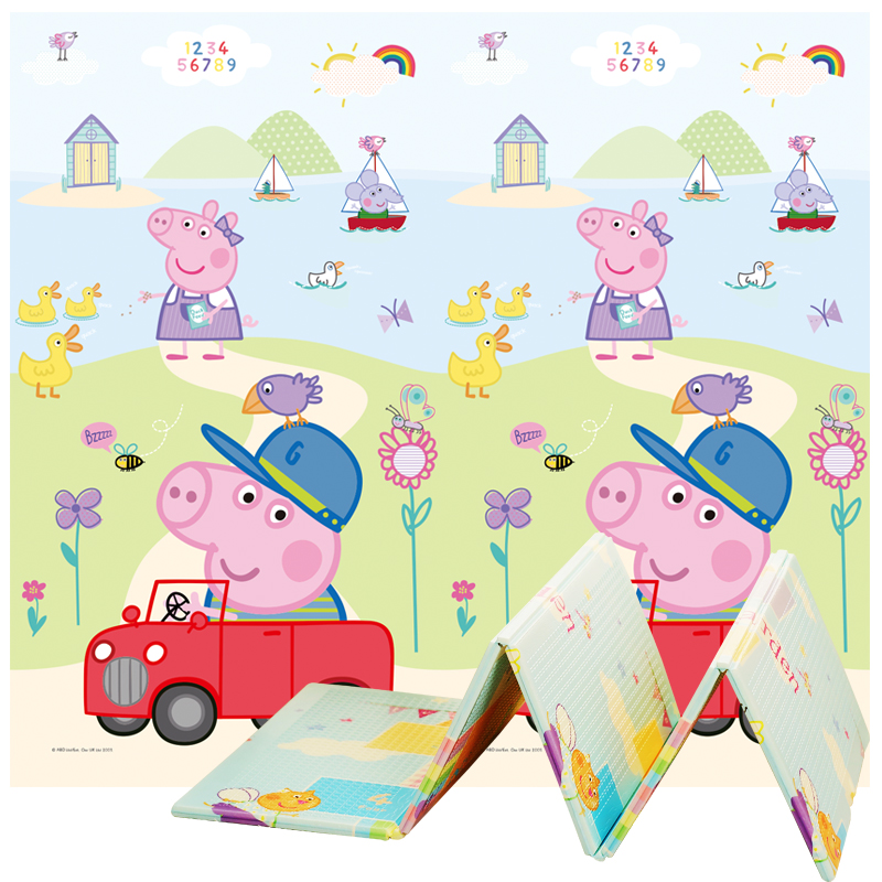 小猪佩奇 Peppa Pig 爬行垫 XPE双面机械折叠垫 加厚婴儿客厅家用游戏地垫 小小司机—KKX087六一儿童节礼物