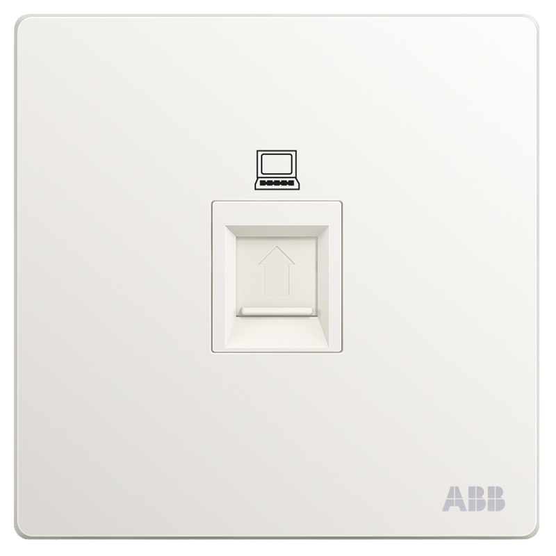 ABB开关插座面板 86型一位电脑插座 轩致系列 白色 AF331