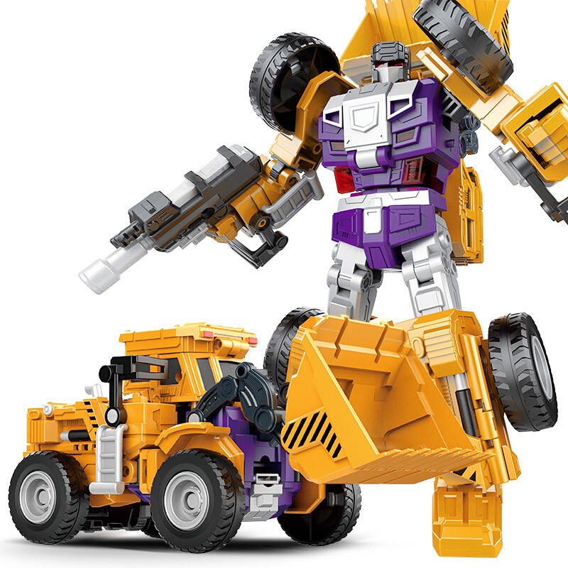 玩控变形汽车模型挖掘机玩具挖土机变形机器人大力金刚儿童工程车套装