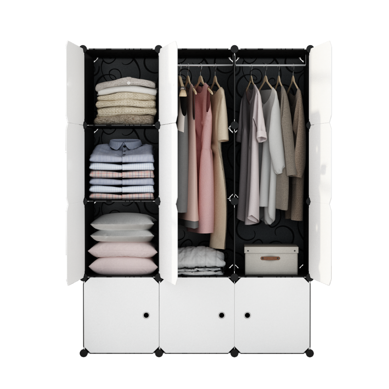 蔻丝 ColesHome 简易衣柜组装塑料挂衣服衣橱