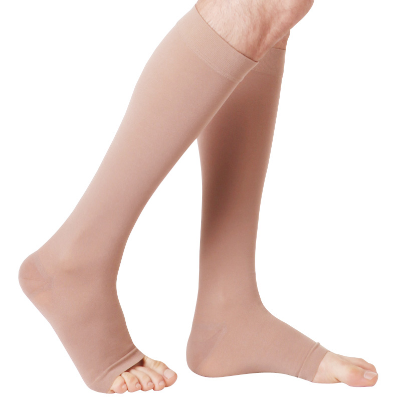 舒尔美 医用弹力袜一级压力中筒袜 防静脉曲张男女通用款 肉色露趾 s