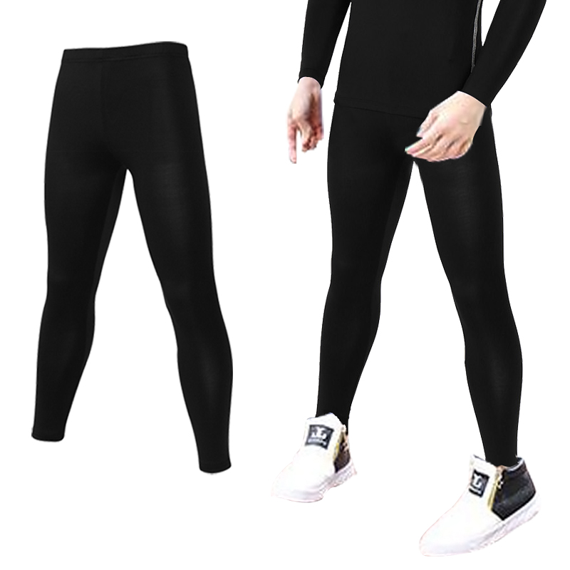 儿童款多色运动紧身裤 大童男童速干防晒健身服女童篮球训练田径足球骑行打底弹力跑步舞蹈 黑色裤子 26适合130-145CM50-65斤