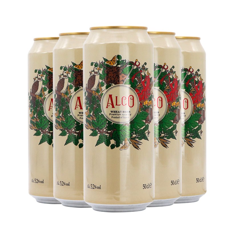 欧洲进口白啤小麦啤酒浑浊性500ml*24瓶阿尔寇白啤酒 阿尔寇白啤500