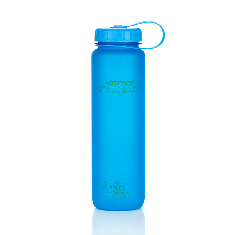 UZSPACE 优之炫彩超大容量运动水杯子太空杯男女户外健身旅行水壶Tritan塑料水瓶 宝蓝 1000ML