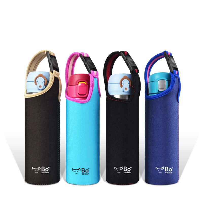 Bolikin 保温杯套防摔通用双面杯套隔热杯子套水杯袋防烫象印杯子套500ml 锁扣金咖300-400ml