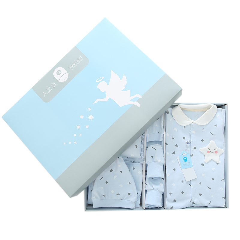 人之初婴儿礼盒-舒适柔软的纯棉面料，22件精美组合套装