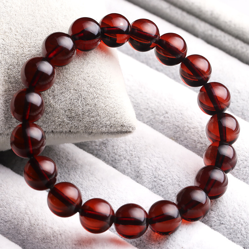 10.66g 天然精美温润色正纯净酒红色   血珀手串佛珠(10.