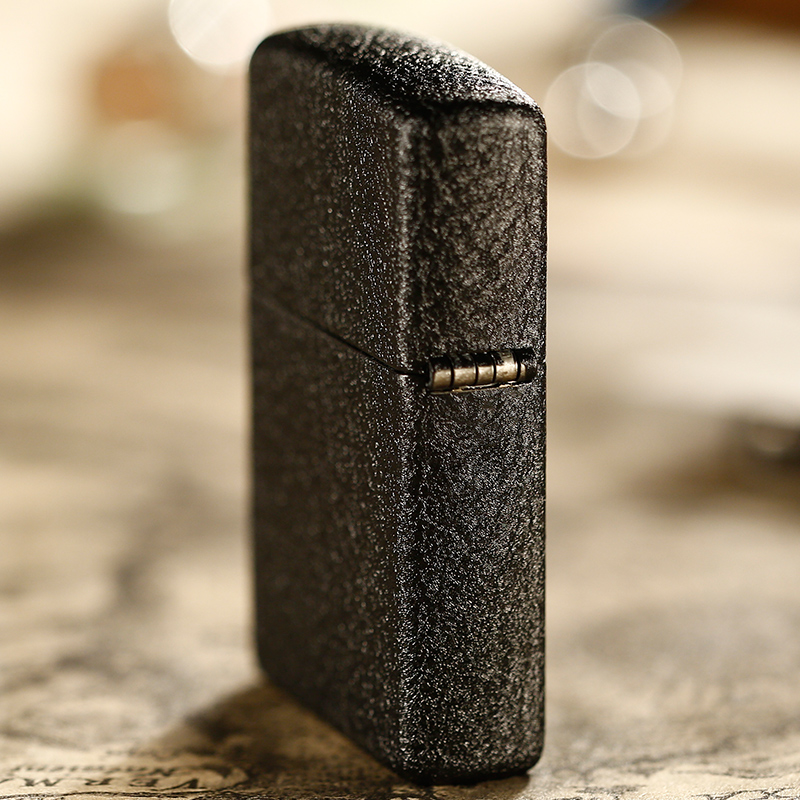 zippo打火机正原装品 黑裂漆236 个性定制刻字煤油正圣诞礼物版男士