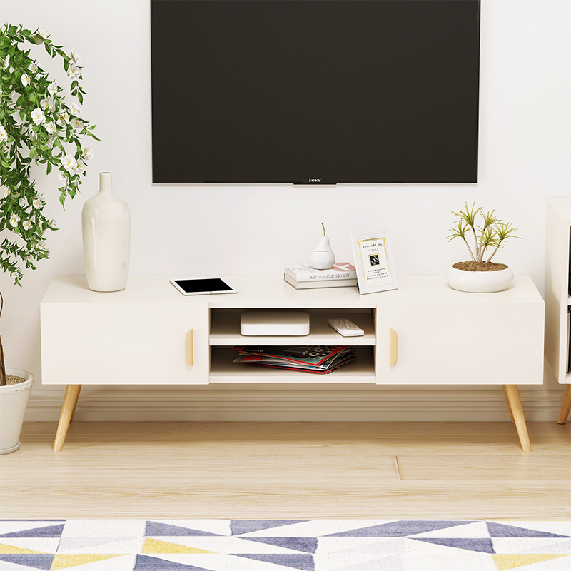 酷林（KULIN）电视柜 北欧板式电视柜小户型创意多功能电视柜 白色120