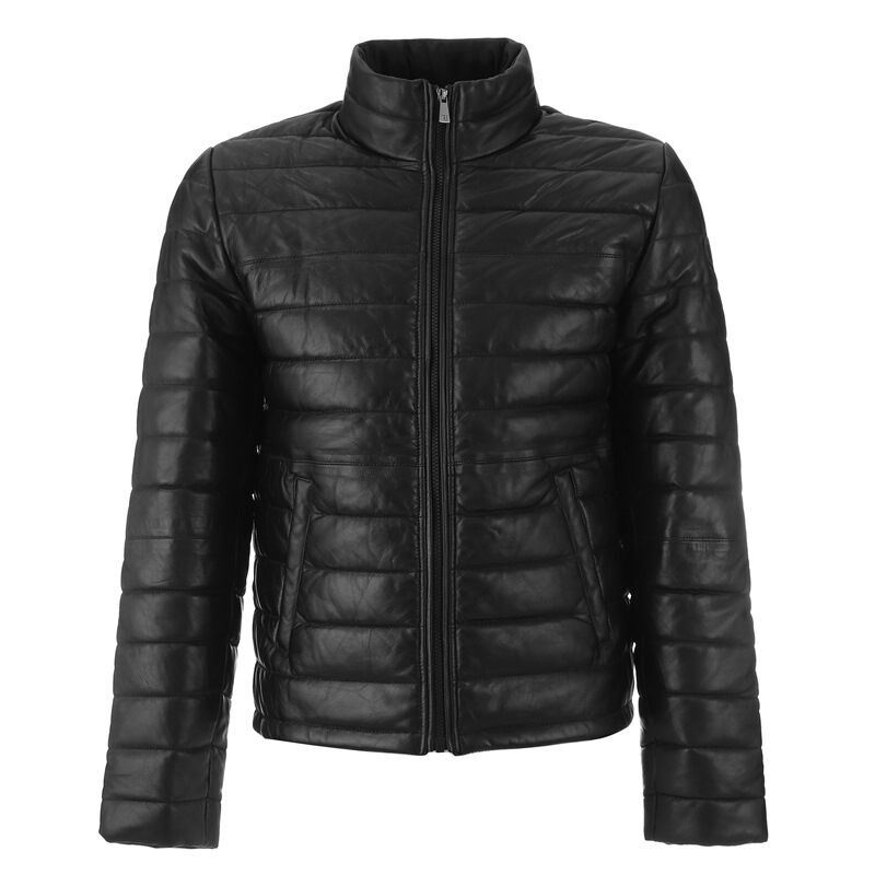 Trussardi Jeans杜鲁萨迪男士黑色羊皮革夹克外套52S06XX 19  52码180/104A