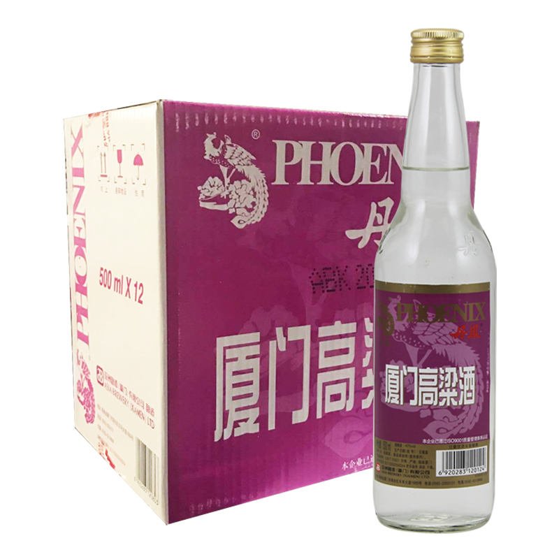 丹凤厦门高粱酒40度清香型白酒 500ml*12瓶 整箱