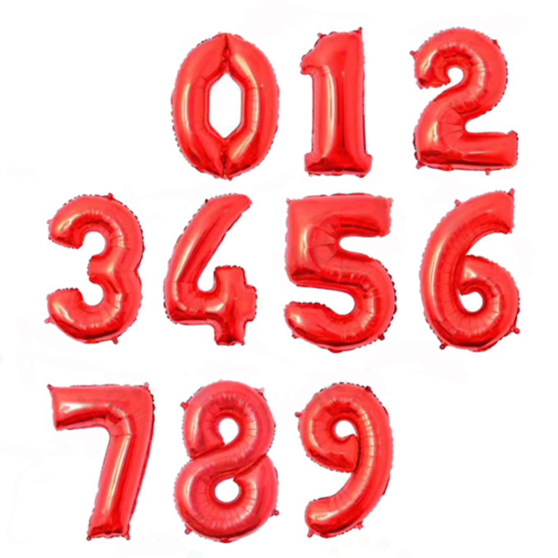 孩派(hihgparty) 金银蓝粉 0-9数字28寸铝箔气球 生日