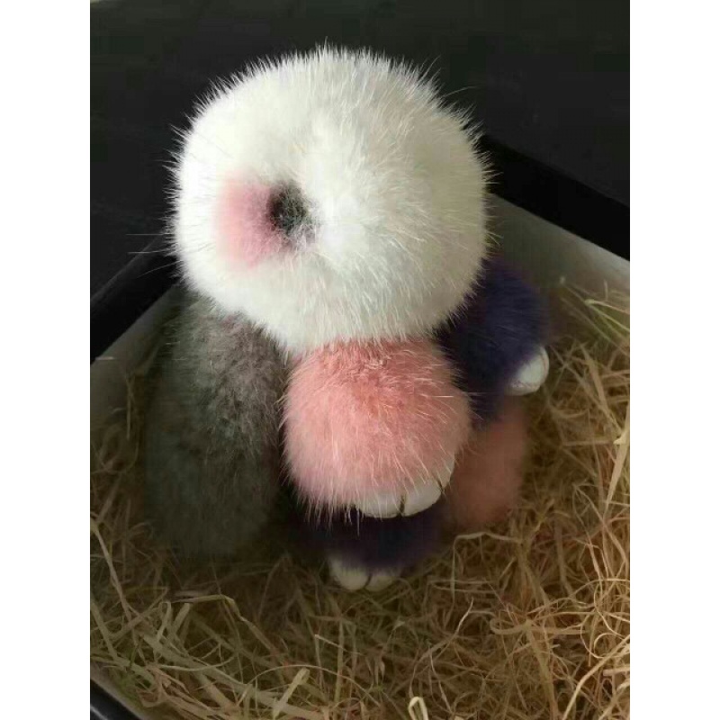 draco 装死兔进口水貂毛小兔子皮草挂件装死兔挂件包包汽车钥匙挂饰萌