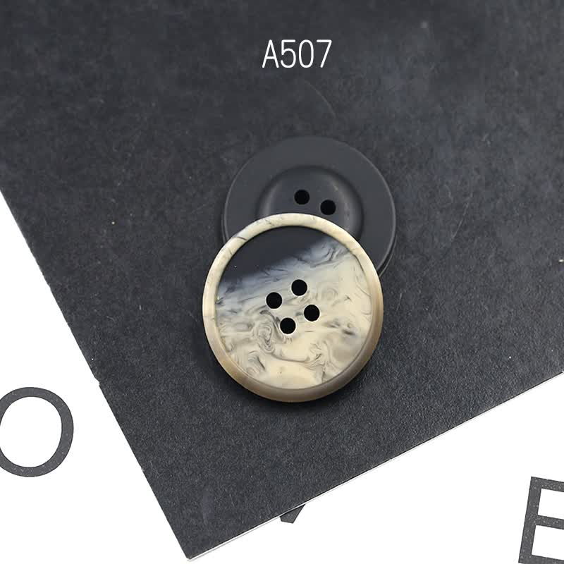 Fastso尚透社树脂扣合集纽扣扣子衣服圆形大衣扣毛衣开衫西服西装袖扣裤扣棕黑色钮扣树脂 A507 15MM-10颗装