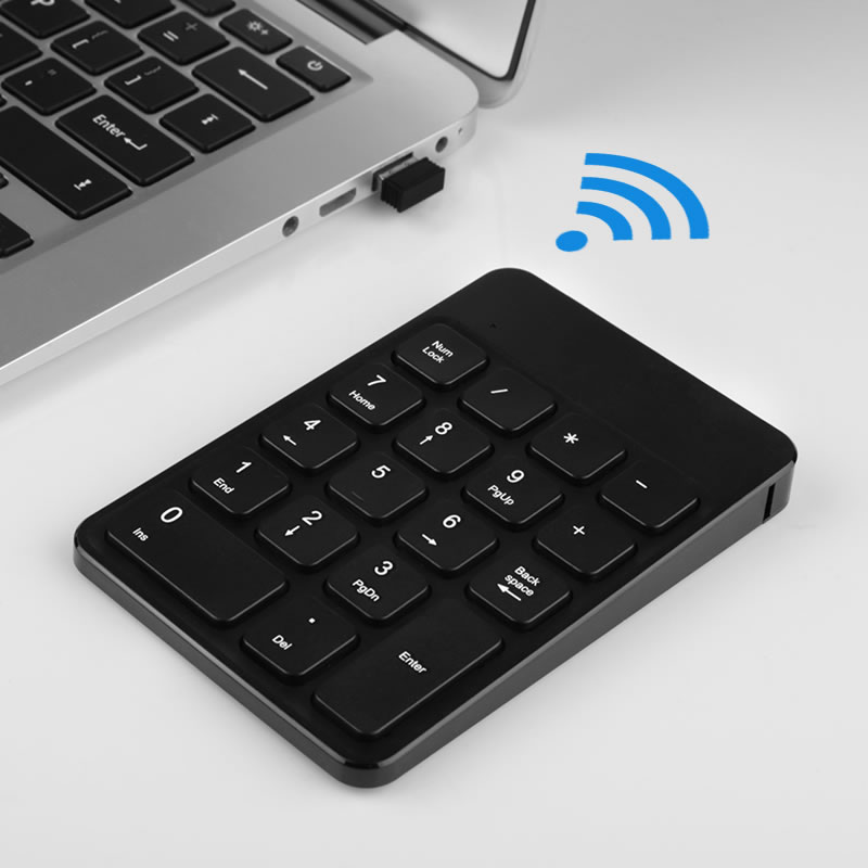 B.O.W 航世 HW157 无线蓝牙数字小键盘可充电迷你财务鼠标套装 外接usb有线笔记本小键盘 可充电无线键盘-商务黑