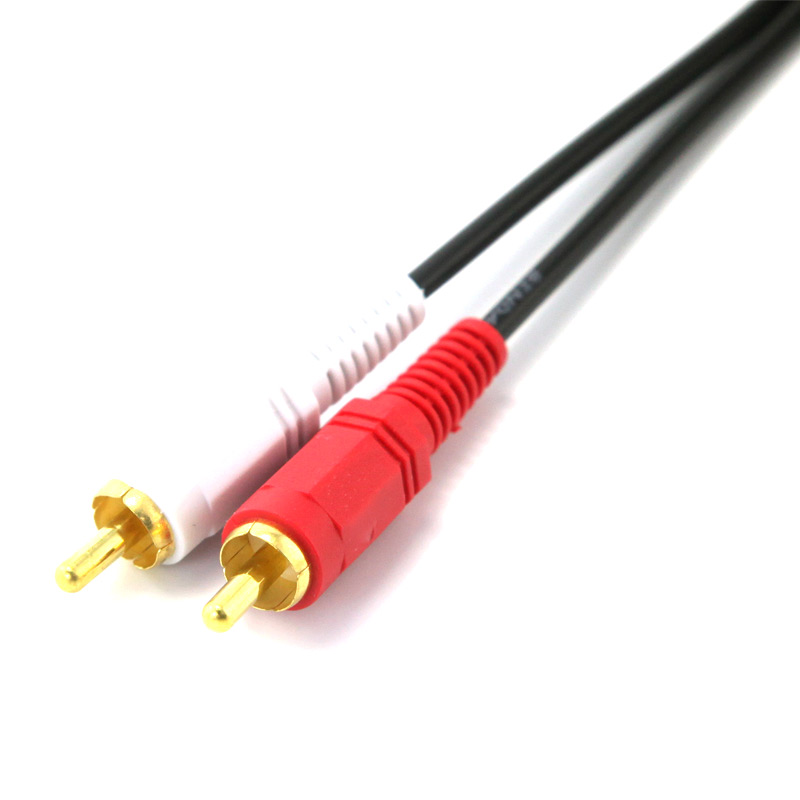 eKL 3.5mm一分二音频线15米 公对公 3.5音频转2RCA双莲花头 手机电脑电视音响功放转接线