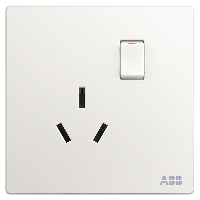 ABB开关插座面板 16A一开三孔带开关空调插座 轩致系列 白色 AF228 电工电料