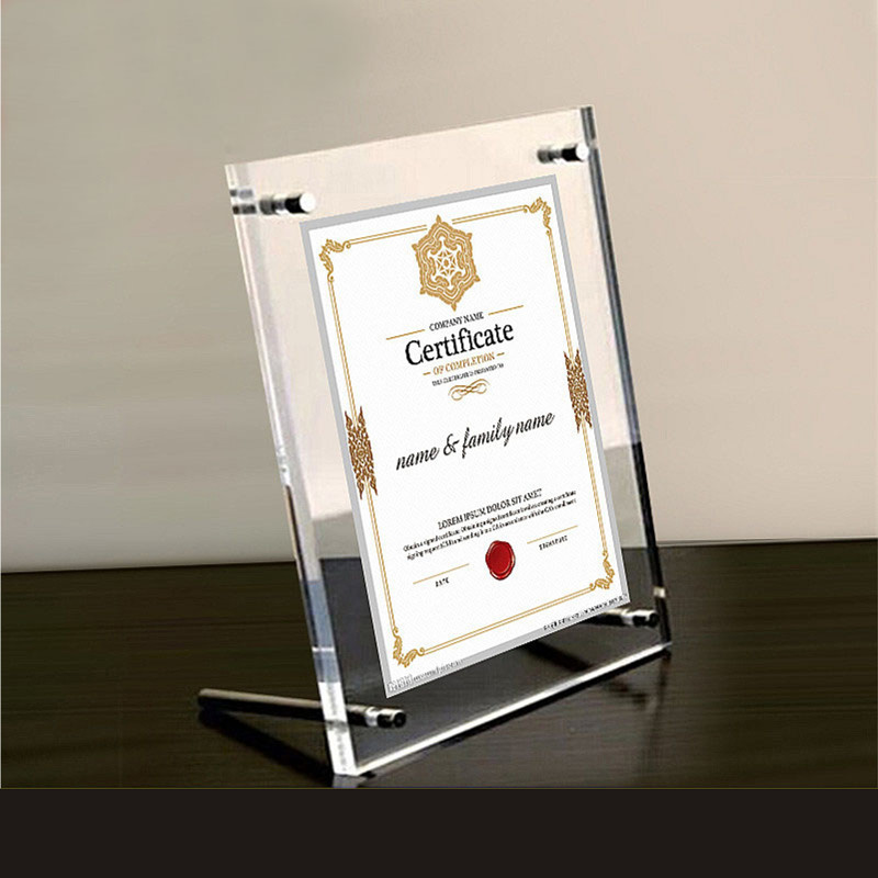 品顺（PINSHUN） 透明相框摆台营业执照证书框亚克力水晶相框照片荣誉奖状价格牌 A4横竖通用