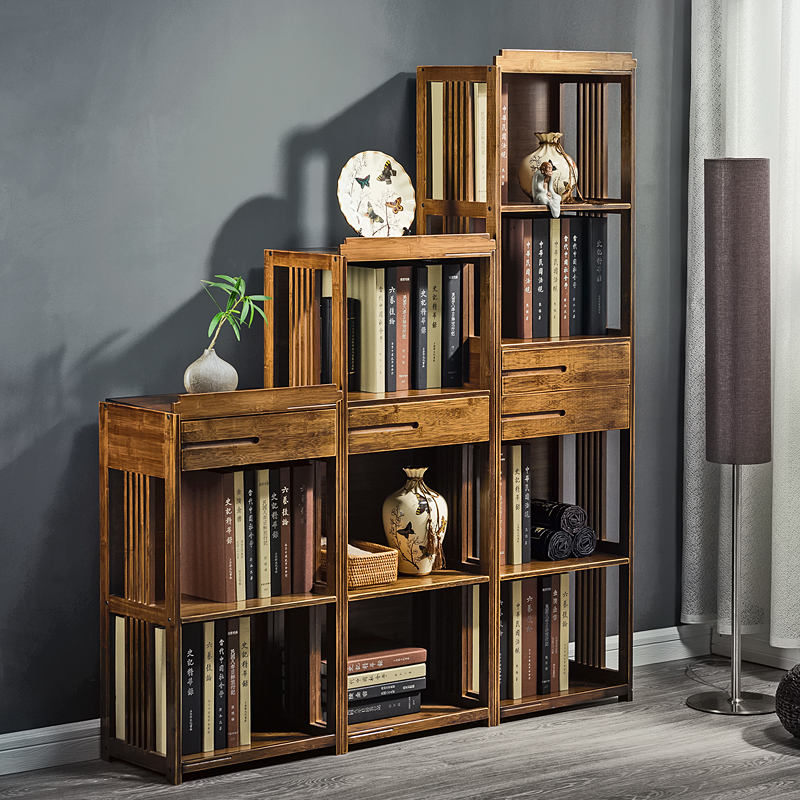 木马人复古木纹书架