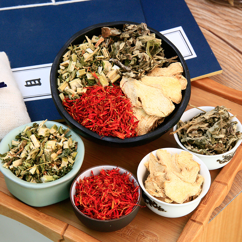 10 pairs of foot bath bags with edible grass, mugwort, red flowers, dried ginger, and motherwort