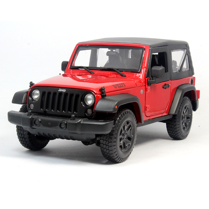 美馳圖 合金車(chē)模1:18 jeep牧馬人吉普車(chē)模 SUV仿真汽車(chē)模型收藏送禮擺放 威利斯紅色