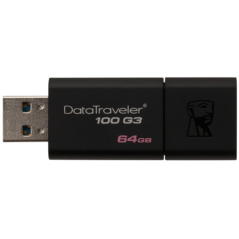 金士顿（Kingston）64GB USB3.0 U盘 DT100G3 黑色 滑盖设计 时尚便利