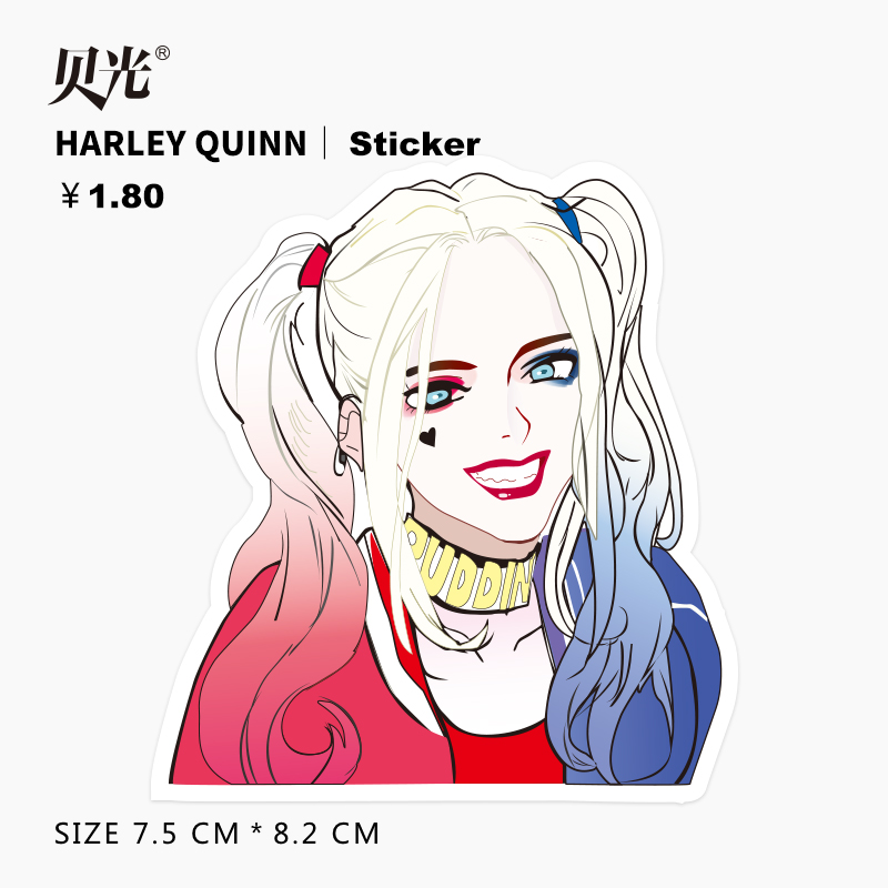 贝光 小队哈莉奎茵小丑女个性贴画旅行箱行李箱贴纸男女笔记本电脑