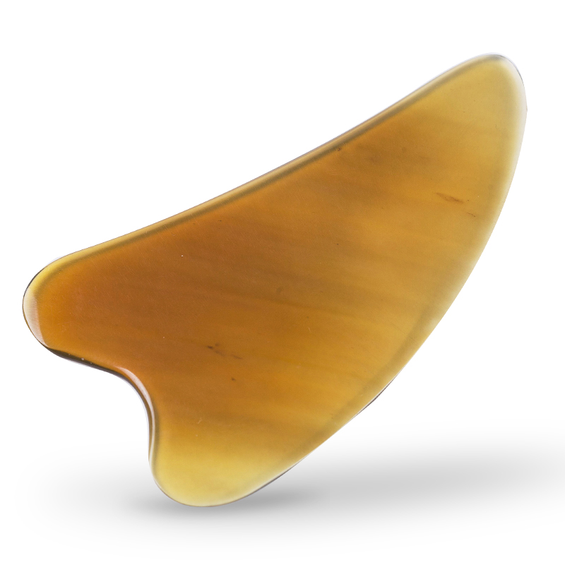 采药师牛角刮痧板脸部按摩板面部背部全身板美容刮痧棒 黄牛角刮痧板