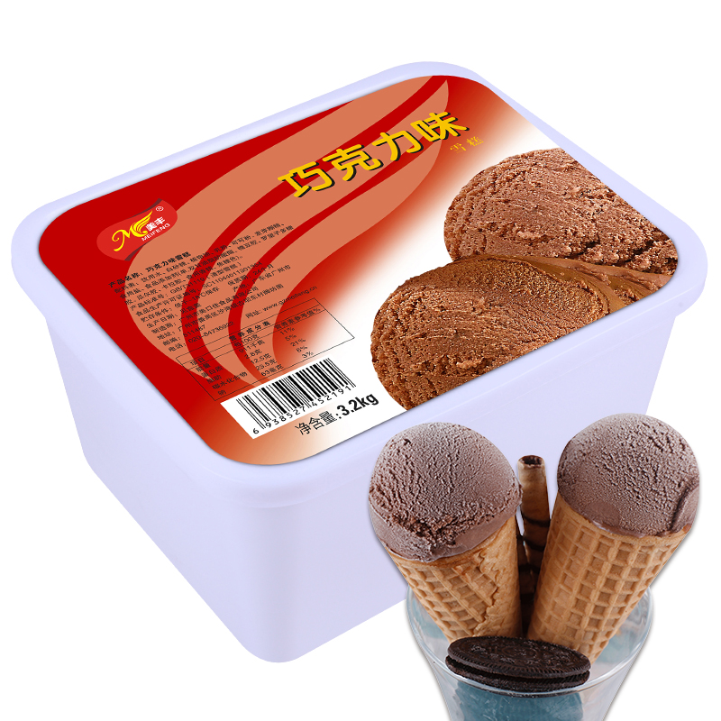 美丰6L商用大桶冰淇淋3.2公斤冰激凌自助餐饮雪糕批发 巧克力味