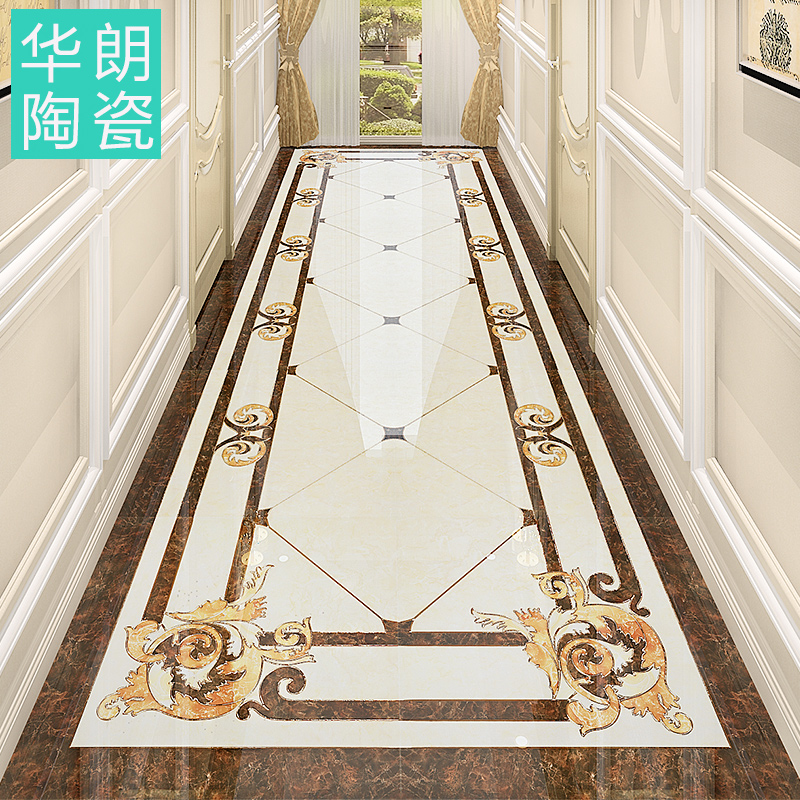 华朗(hualang) 欧式过道瓷砖图地砖拼花 客厅餐厅抛晶砖入户玄关走廊