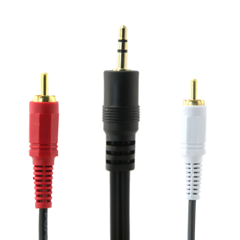 eKL 3.5mm一分二音频线15米 公对公 3.5音频转2RCA双莲花头 手机电脑电视音响功放转接线