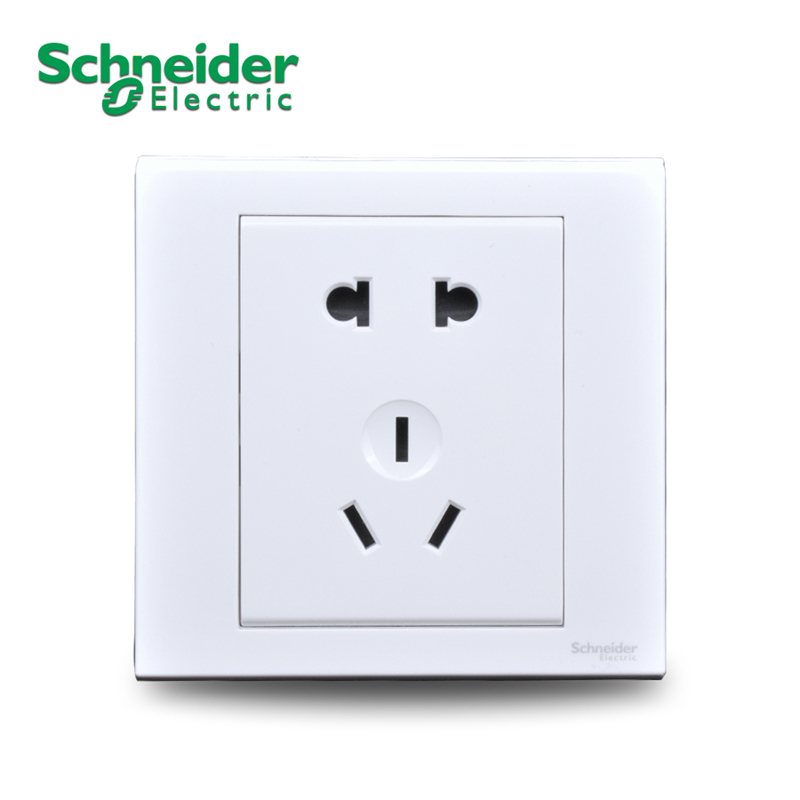 施耐德电气（Schneider Electric） 如意开关插座面板 五孔三孔插86型 10A(10安)二三极五孔插座