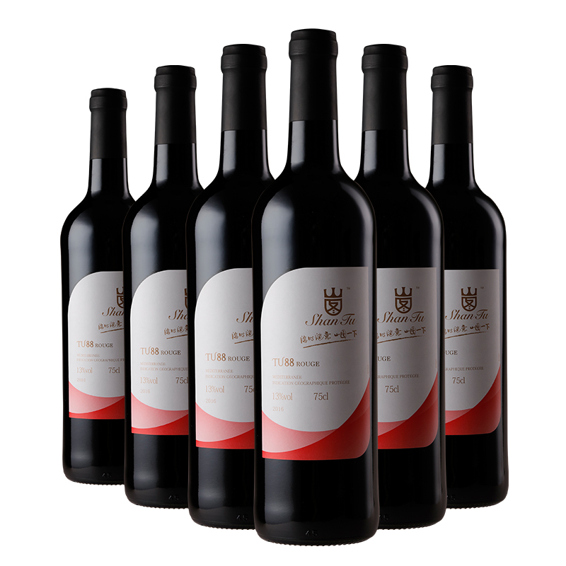 山图 TU88 法国原瓶进口红酒 IGP级 歌海娜/美乐干红葡萄酒 750ml*6瓶 整箱装