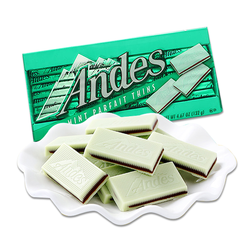 安迪士薄荷夹心巧克力 美国进口朱古力薄片网红零食 双层薄荷味 盒装