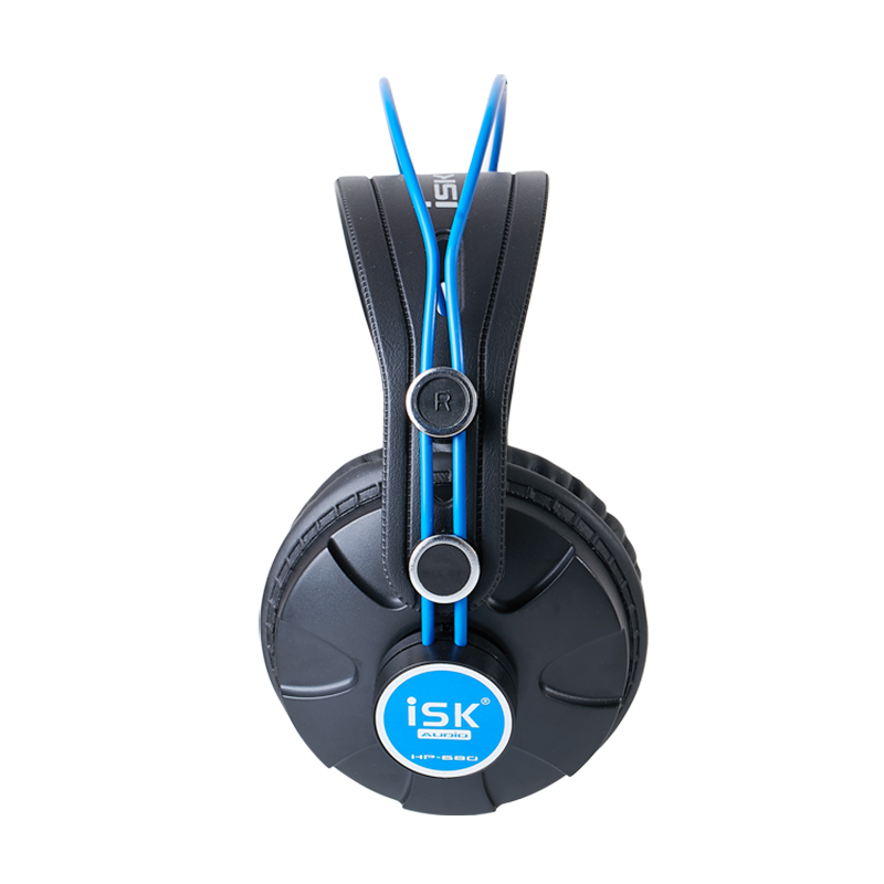 iSK HP680 头戴式监听耳机 全封闭式设计 主动降噪  高保真HIFI佩戴舒适电脑手机声卡通用 经典黑+深海蓝