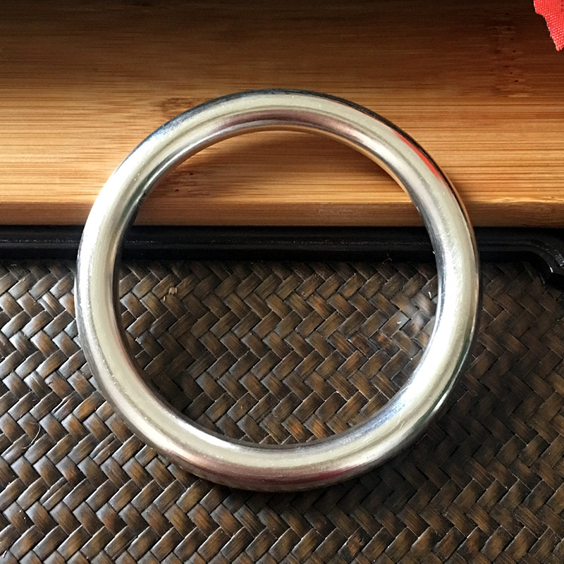 999银手镯简洁经典大方圆条光面开口女款男款情侣足银镯子配证书 100