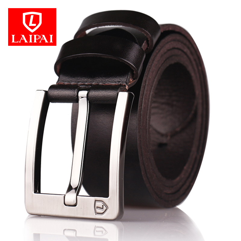 赖牌laipai真皮男士皮带针扣腰带男休闲商务裤腰带 图片色 115cm