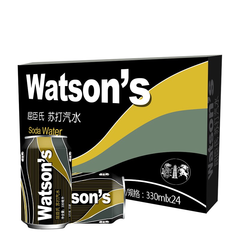 屈臣氏(watsons) 屈臣氏苏打汽水 苏打水330ml*24罐/整箱 原味 苏打水