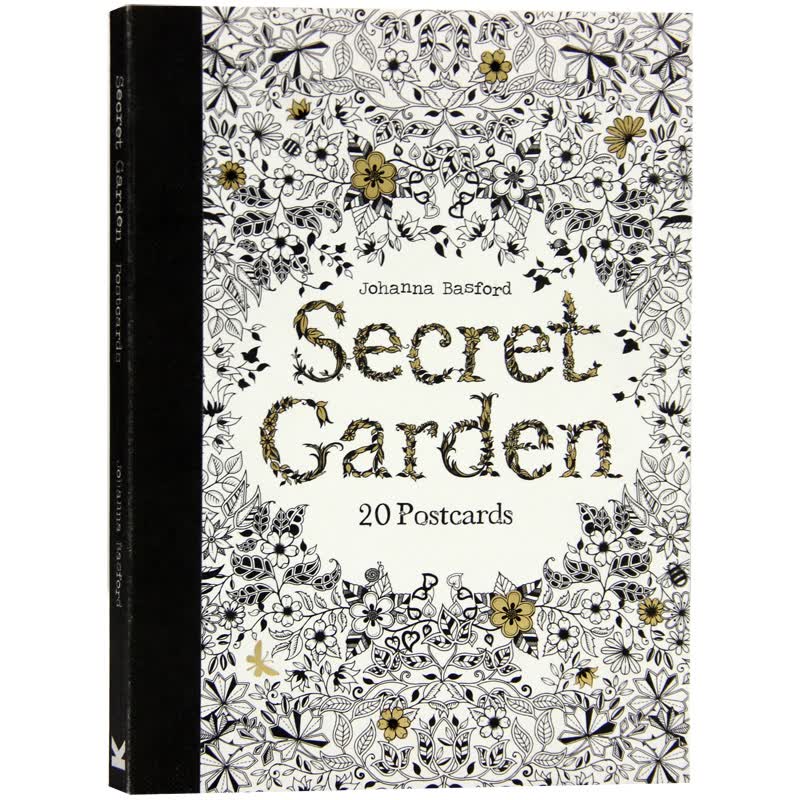 预订secret garden postcards 秘密花园明信片装饰卡插画填色书插图