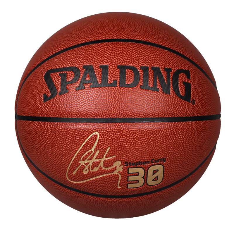 Spalding斯伯丁篮球NBA球星签名款PU水泥地耐磨室内室外通用7号比赛训练lq 74-645Y(勇士队Curry签名款)