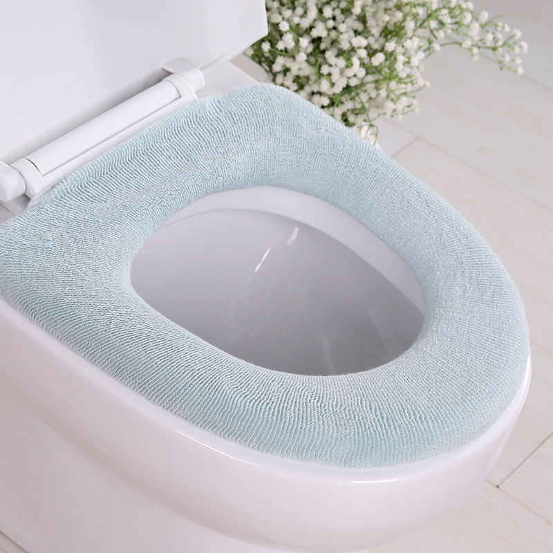 SP SAUCE日本马桶垫圈坐便器套子加厚O型马桶圈秋冬款马桶套马桶坐垫马桶垫套 O形马桶垫水绿色